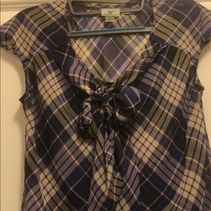 Worthington top with tie front or bow front